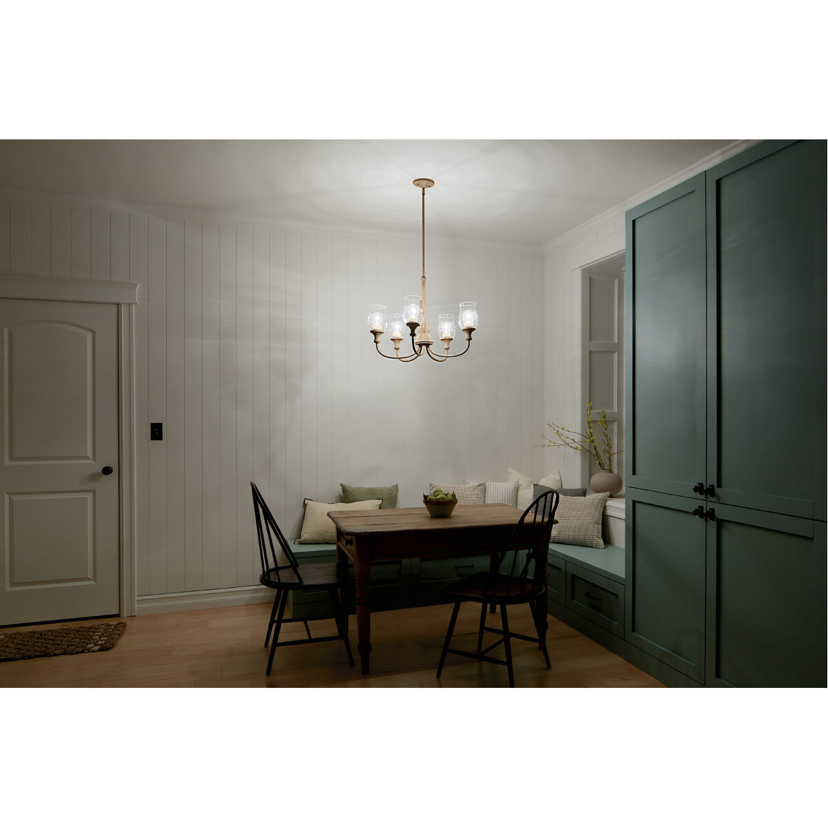 Homestead Melis 5 Light 26.5 inch Adobe Cream Chandelier Ceiling Light in Warm Maple